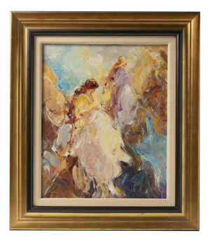 Pedro Bueno, Painting of a Lady, Oil on Canvas, Framed