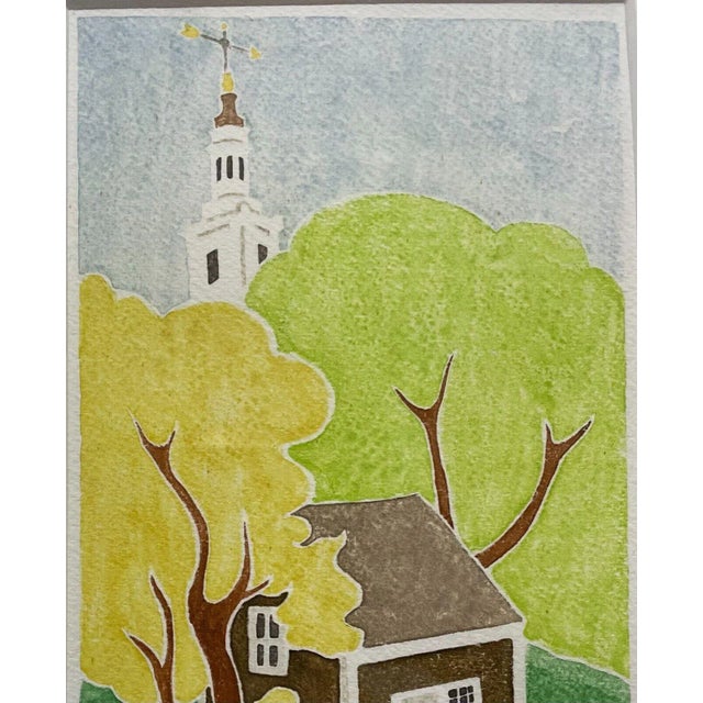 Original Peter S Marshall 'provincetown Cottage' White Line Woodcut - Cape Cod For Sale In Boston - Image 6 of 11