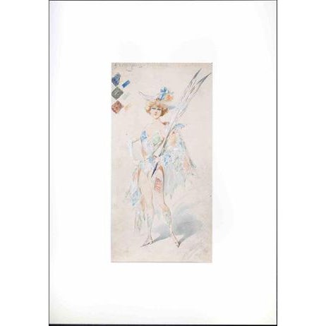Alfredo Edel, Harlequin, 1904, Watercolor For Sale