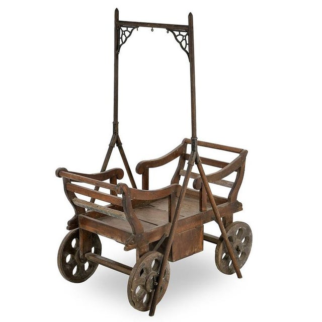 Wooden Rolling Child's Cradle For Sale - Image 6 of 6