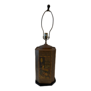 Vintage Champan Tea Canister Table Lamp in Chinoiserie Style