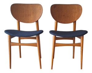 Vintage Danish Teak Dining Chairs, 1960s, Set of 2
