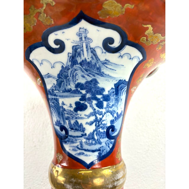 Monumental Palatial Size Hand Painted Japanese Emari Vace For Sale - Image 10 of 12