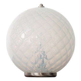 Vintage Murano Glass Table Lamp with Opal, Italy, 1980s For Sale