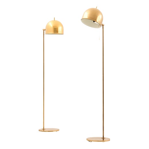 Floor Lamps in Brass from Eje Ahlgren, 1950s, Set of 2 For Sale