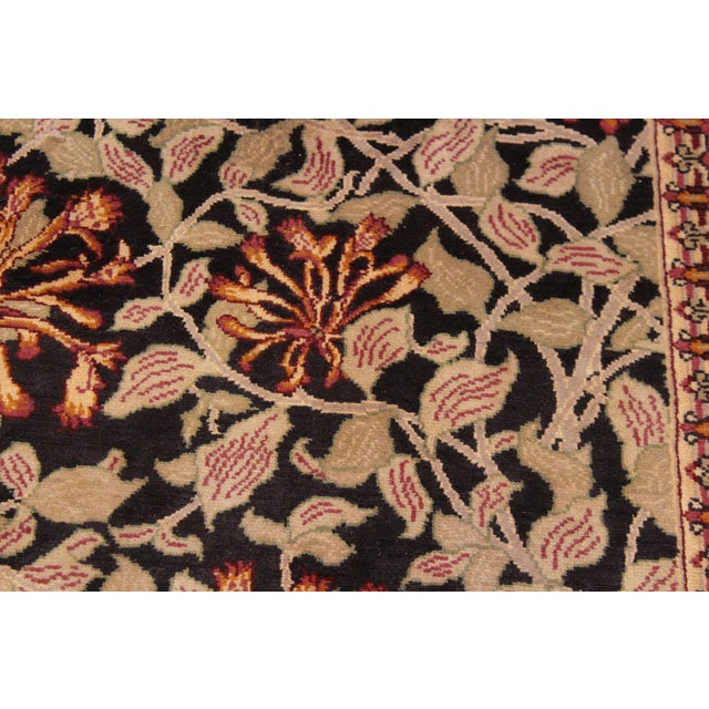 1990's Honey Suckle Pak-Persian Black/Tan Wool Rug - 6'2'' X 9'1'' For Sale In New York - Image 6 of 9