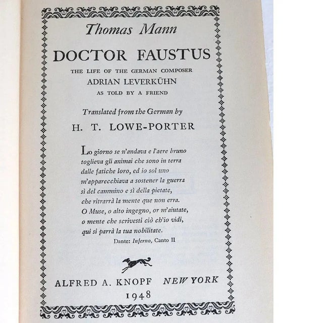 Folk Art Vintage Doctor Faustus by Thomas Mann Book For Sale - Image 3 of 9