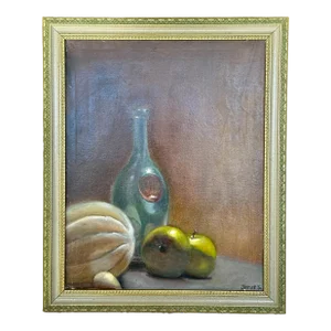 Midcentury French Framed Still Live Painting
