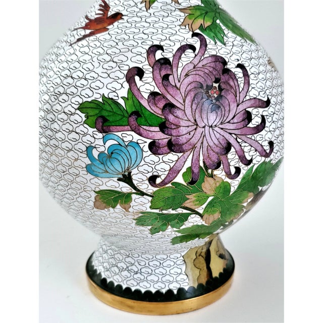 中国七宝焼き花瓶 - Chinese Cloisonné Floral Vase Vintage Cloisonne Vase Enamel Zi Jin Cheng - China - 1970 - Etsy
