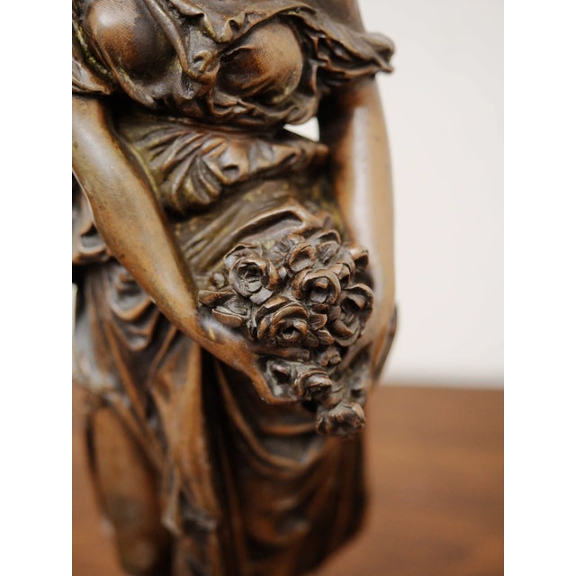 2000 - 2009 European Artist, Allegorical Young Woman Spring, 19th Century, Bronze For Sale - Image 5 of 11