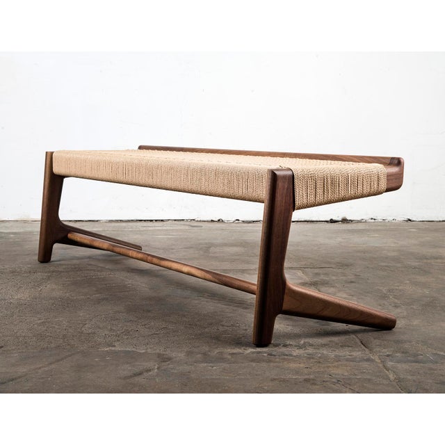 Semigood Design MidCentury Style Hardwood and Woven Danish Cord