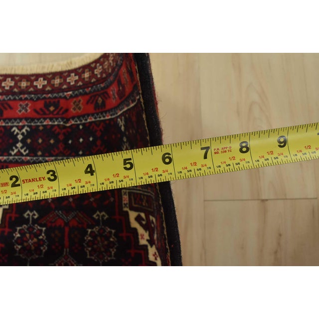 Baloch Rug 2’10” X 5’7” Blue Wool Vintage Tribal Hand-Knotted Oriental Carpet For Sale - Image 10 of 12