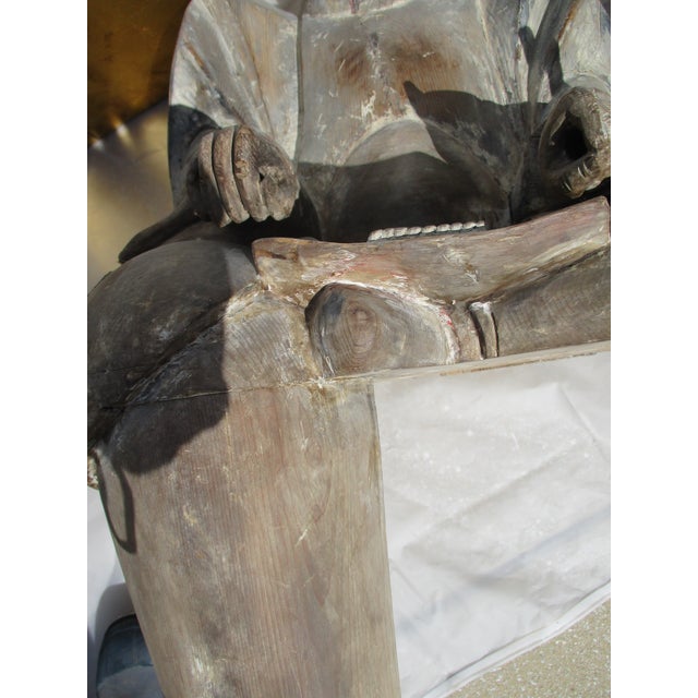 Edo Shinto Wooden Priests Circa 1850s Japan - A Pair of 2 For Sale - Image 17 of 17