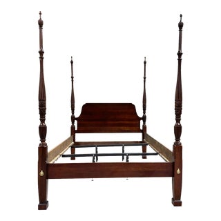 Vintage Solid Cherry Queen Size Kincaid Four Poster Rice Bed For Sale