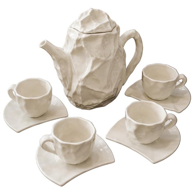 Ceramic Axis Tea Set by Carol McNicoll, 1980s, Set of 9 For Sale - Image 7 of 7