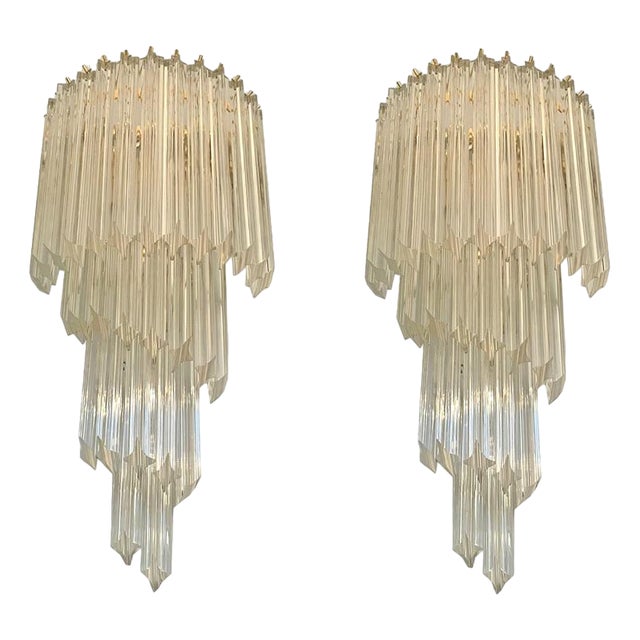 Wall Lamps from Venini, Set of 2 For Sale