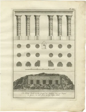 Pococke, Temple Gallery at Gau and Rock Tomb Near Hajar Silsila, Egypt, 1776, Engraving