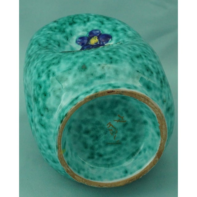 Art Deco Majolica Vase with Bas-Relief Flowers by Ugo Zaccagnini, Italy, 1930s For Sale - Image 14 of 18