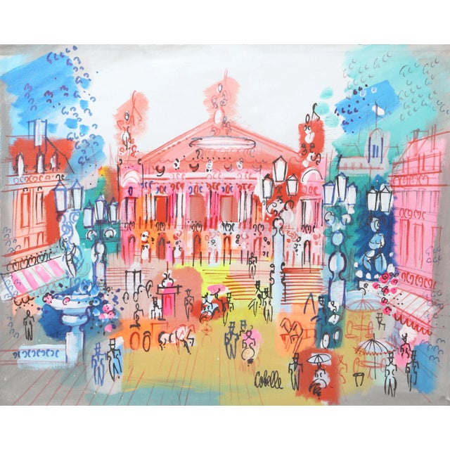 Palais Garnier Plaza IV, Charles Cobelle Acrylic on Canvas Painting For Sale