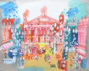 Palais Garnier Plaza IV, Charles Cobelle Acrylic on Canvas Painting