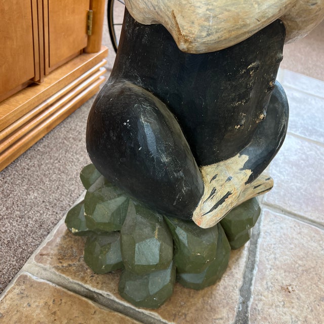 Wood Vintage Wood Carved Anthropomorphic Folk Art Pig For Sale - Image 7 of 11