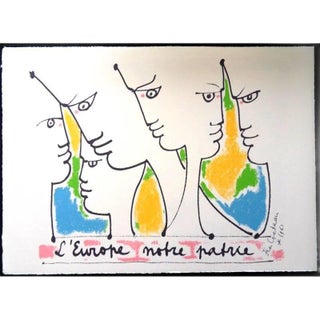 Jean Cocteau - Europe's Founders - Original Lithograph 1961 For Sale