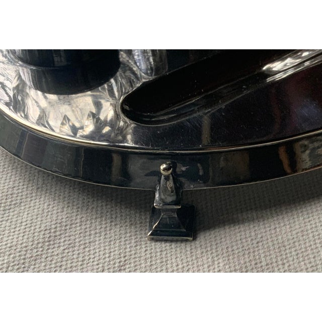 Silver English Neoclassical Silverplate Inkwell & Inkstand ,c.1900 For Sale - Image 8 of 16
