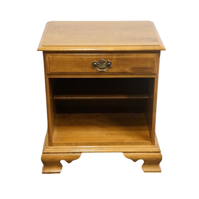 American Ethan Allen Heirloom Nutmeg Maple 23" Open Cabinet Nightstand 10-5306 For Sale - Image 3 of 13