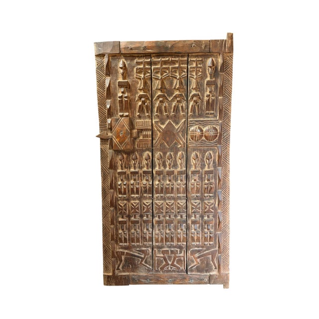 Vintage Dogon Granary Door With Nommo Ancestors Mali African 47.75" H For Sale In New York - Image 6 of 10