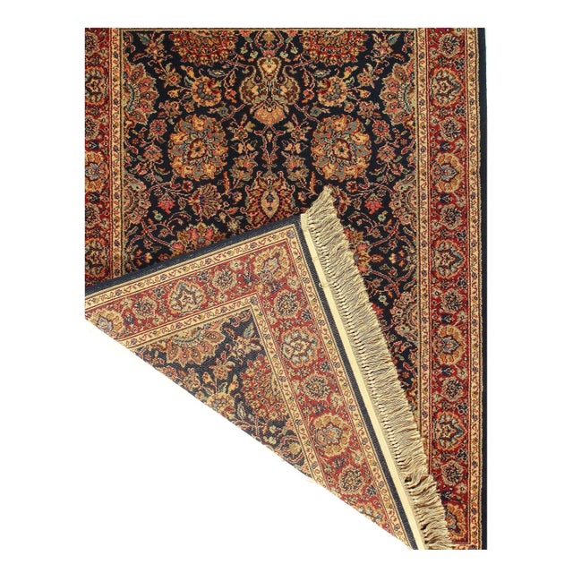 2020s Navy Blue Machine Made Rug For Sale - Image 4 of 5