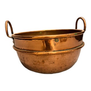Large 18th Century French Handwrought Copper Confit Jam or Jelly Cooking Pot, Circa 1770 For Sale