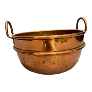 Large 18th Century French Handwrought Copper Confit Jam or Jelly Cooking Pot, Circa 1770
