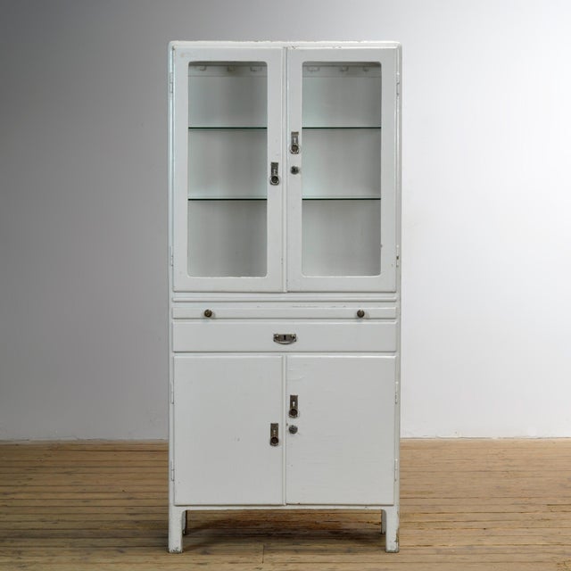 Industrial Wooden Medical Cabinet, 1950 For Sale - Image 3 of 13