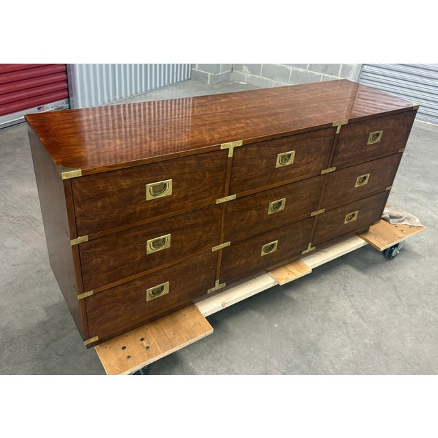1970s Vintage Campaign Lowboy by Henredon For Sale - Image 5 of 10