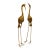 Vintage Mid-Century Style Cast Aluminum Gilt Crane Sculptures - A Pair For Sale