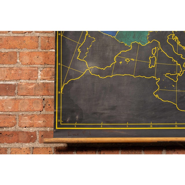 Mid 20th Century Mid 20th Century Nystrom Royal Series Pull Down Classroom Map of Europe For Sale - Image 5 of 9