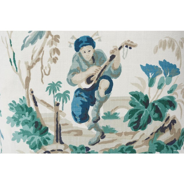 Schumacher Schumacher Plaisirs De La Chine Linen Print Double-Sided Pillow For Sale - Image 4 of 9