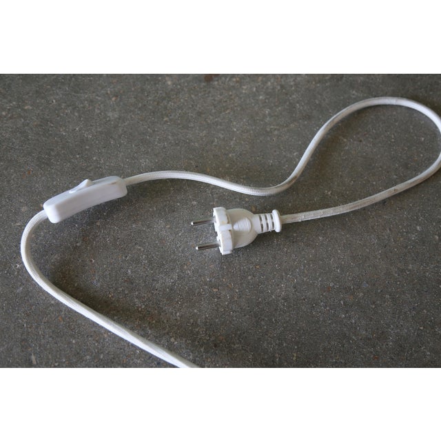 Vintage Swedish Boho Modern Rattan Floor Lamp Cane Linen For Sale - Image 10 of 10