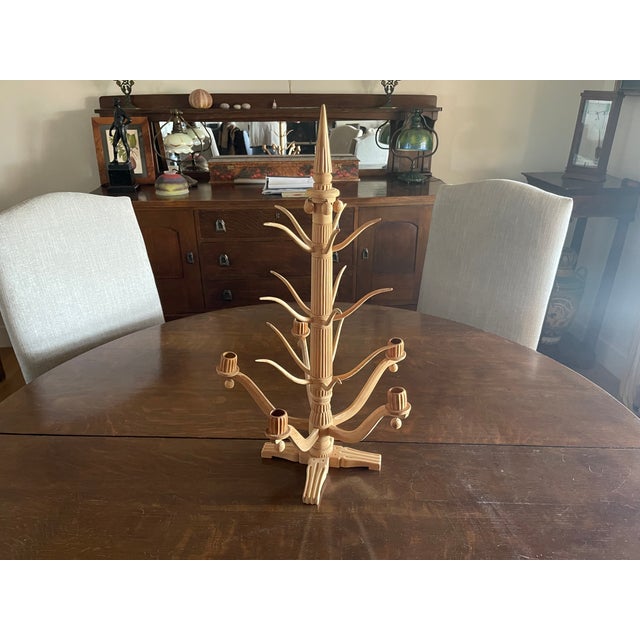 Farmhouse Folk Art Farmhouse Swedish Urshult Christmas Tree Candelabra For Sale - Image 3 of 6
