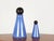 Set of 4 of decorative bottles made from blue/violet and black ceramic. Large bottle: cm 43 h x 21 d. Medium bottle: cm 36...
