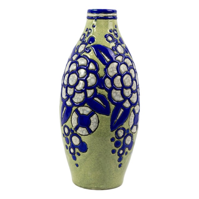 Art Deco Vase in Fine Earthenware with Cloisonné Enamels by Charles Catteau, 1920s For Sale