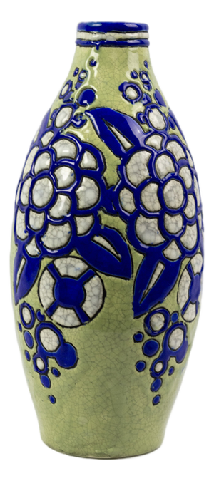 Art Deco Vase in Fine Earthenware with Cloisonné Enamels by Charles Catteau, 1920s