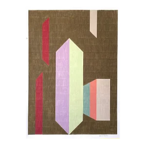 Geometric Color Pencil Drawing With Brown