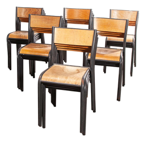 French Stacking Dining Chairs from Mullca, 1960s, Set of 6