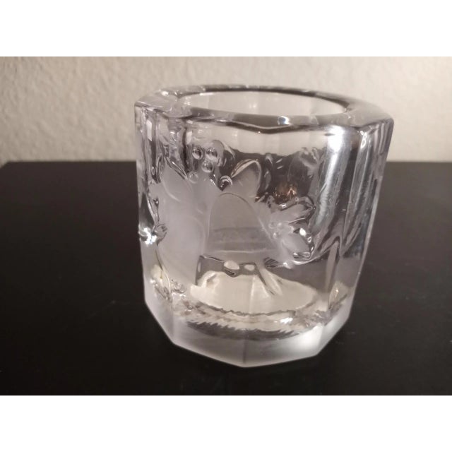 Contemporary 1960s Studio Nova Crystal Etched Single Candle Holder For Sale - Image 3 of 6