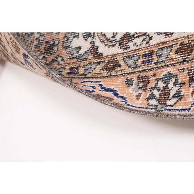 Vintage Blue Turkish Oushak Rug 3'7" X 6'11" For Sale - Image 10 of 12