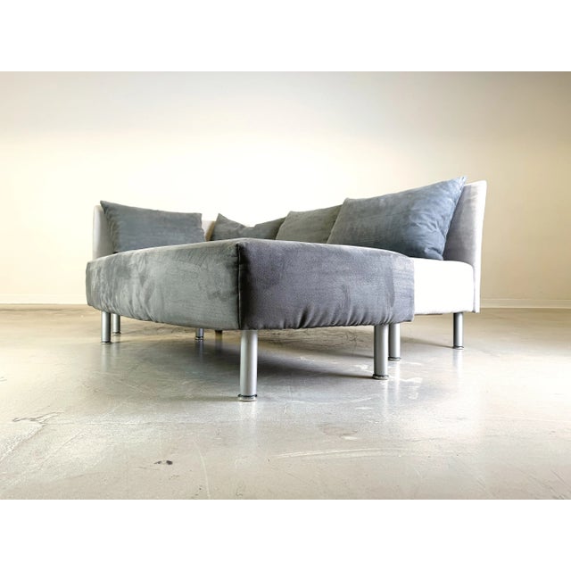 Postmodern Fabric Velvet Sofa Corner by Franz Fertig For Sale - Image 3 of 13