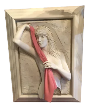 Bill Mack Bonded Sand Sculpture With Scarf #124 Signed Brutalist