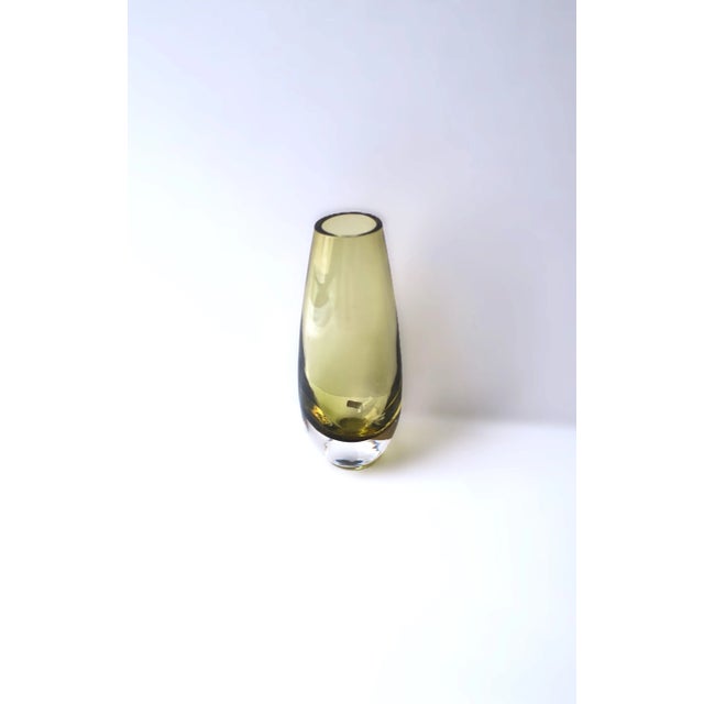 Mid-Century Modern Swedish Yellow Glass Vase For Sale - Image 3 of 8