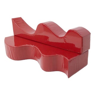 Space Age Red Vinyl Sofa Superonda from Archizoom, 1979 For Sale